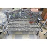 A cast iron ended garden bench