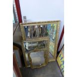 Three gilt framed mirrors