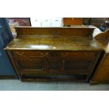 An oak sideboard