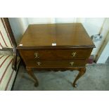 A 1920's George I style mahogany two drawer side table