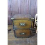 A mahogany and brass mounted bedside chest