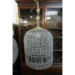 A gilt metal and crystal glass chandelier
