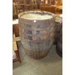 A large whisky barrel