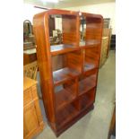 An Art Deco style rosewood effect open bookcase