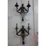 A pair of blackamoor wall sconces