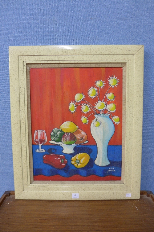 Lisa Sampong, still life of flowers, oil on canvas,