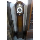 An oak dwarf longcase clock