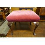 A George III style mahogany cabriole leg footstool