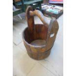 A wooden bucket