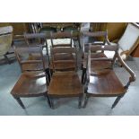 A set of six George III mahogany dining chairs