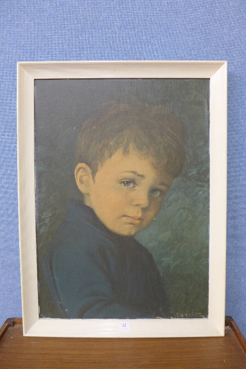 A 1960's print of a crying boy