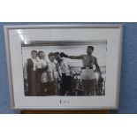 A black and white print of The Beatles/Ali, Help,