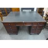 A Victorian mahogany partners desk