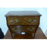 A French style jewellery cabinet in the form of a Louis XV style bombe commode