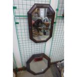 Two carved oak mirrors