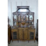 An Edward VII rosewood marquetry inlaid side cabinet