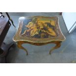 A French Louis XV style serpentine centre table,