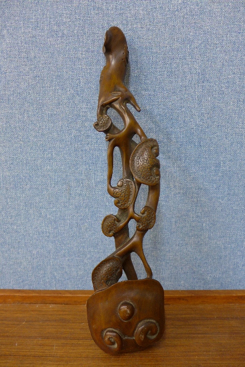 A Chinese rootwood carving of fungi