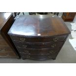A George III style bow front mahogany chest of drawers