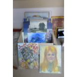 A large quantity of watercolours and oils by Muriel Norman
