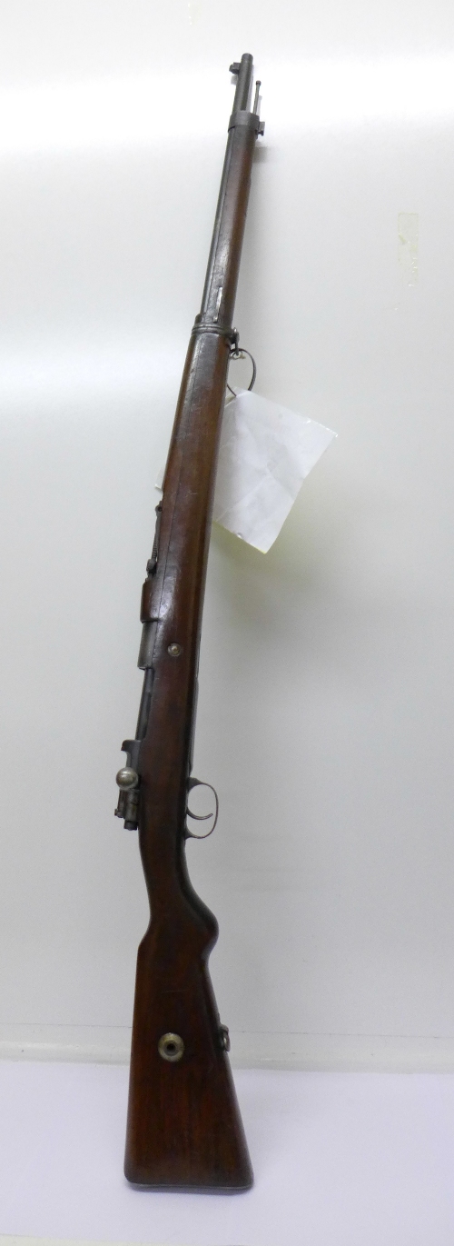 A bolt action rifle, 7.92 calibre, serial no. 35017, with deactivation certificate dated 25.8.