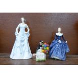 Three Royal Doulton figures, with boxes,