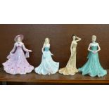 Four Coalport figures, boxed,