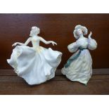 Two Royal Doulton figures, Sweet Seventeen and Grand Manner,