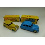 Two Dinky Toys; 151 Triumph 1800 Saloon and 153 Standard Vanguard Saloon,