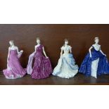 Two Coalport and two Royal Doulton Compton & Woodhouse figures