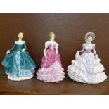 Three Royal Doulton Pretty Ladies figures, with boxes,