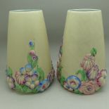 A pair of Clarice Cliff vases, 685, 19.