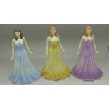 Three Royal Doulton Gemstones figures, Opal, Diamond and Amethyst,