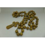 A large wooden monk's waist rosary