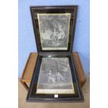 A pair of 18th Century prints, Courtship and Matrimony,