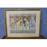 An Alphone Mucha print, Four Seasons,