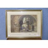 19th Century European School, a continental street scene, watercolour, indistinct signature,