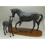 A Beswick Connoisseur model, Black Beauty and foal,