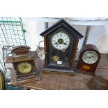 Three clocks, 19th Century Wurtemberg clock,