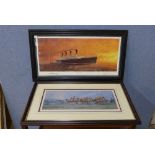 Five prints, Titanic's Last Sunset print, Adrian C.