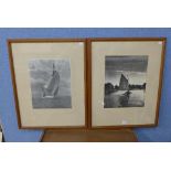 A pair of yachting photographic prints,