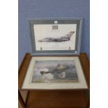 A Tornado F3, RAF Leeming print, signed in ink by the Squadron and another aviation print,