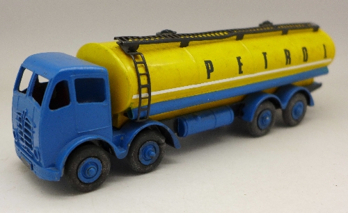 A Dinky Supertoys blue and yellow Foden Petrol tanker