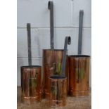 Four copper milk measures