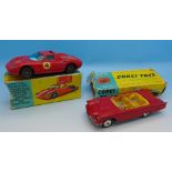 A Corgi Toys 215S Ford Thunderbird Open Sports and a 314 Ferrari Berlinetta 250 Le Mans,