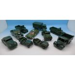 Ten assorted Dinky Toys and Corgi Toys Military Cars and other vehicles,