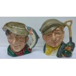 Two large Royal Doulton character jugs,