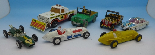 Seven model vehicles:- Dinky Toys, Corgi Toys and Matchbox, (4+2+1),