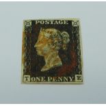 A Victorian penny black stamp