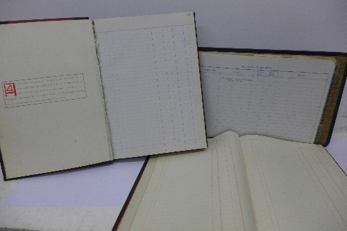 Two mid 20th Century accounts books and a log book